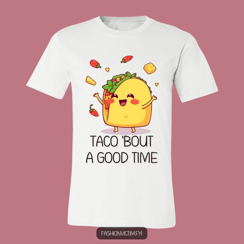 Funny Kawaii Taco T-Shirt - Wearable Laughter for Food Lovers!