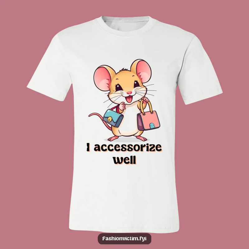 Funny Tiny Mouse Designer Handbag T-Shirt: A Hilarious Gift for Fashion Lovers