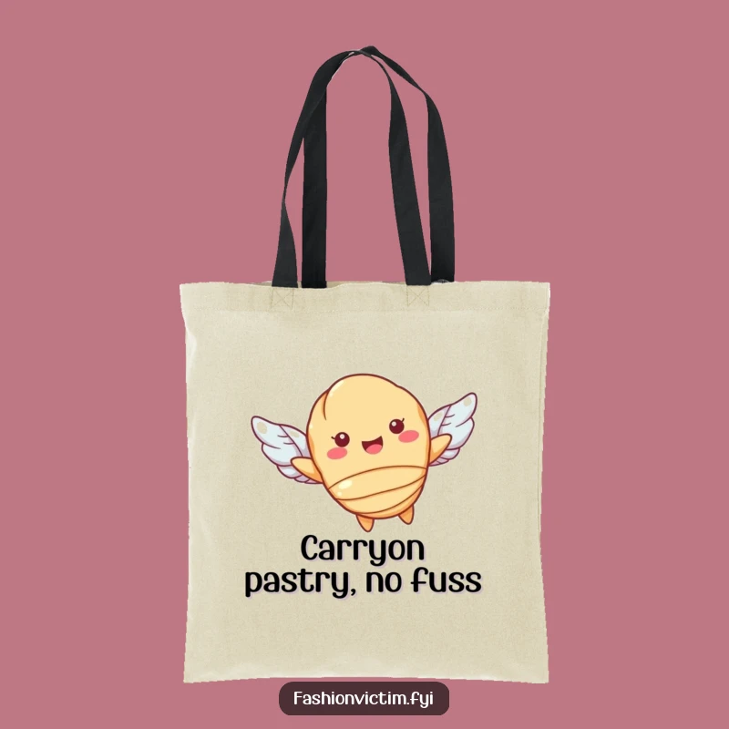 Funny Flying Croissant Tote Bag - Carry Your Laughs in Style