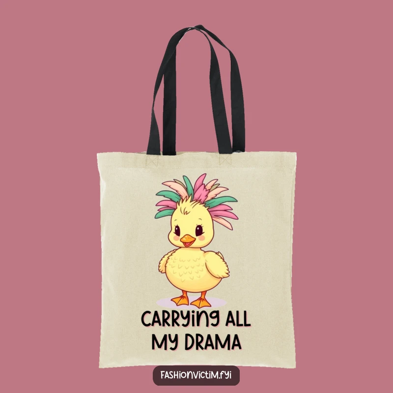 Funny Duckling Boa Tote Bag: Fabulous Feathered Friend - Practical Gift