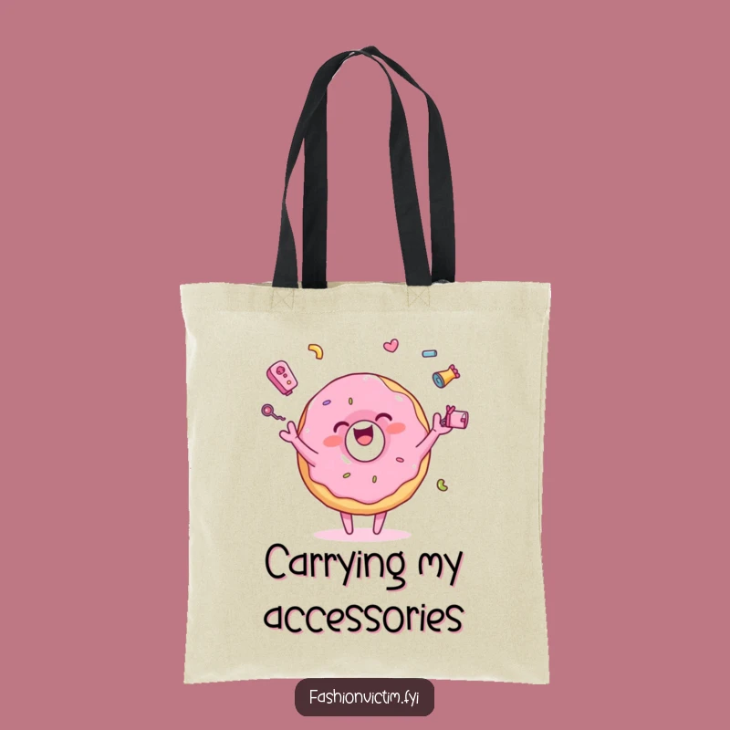 Funny Juggling Donut Tote Bag: Colorful Accessories for Everyday