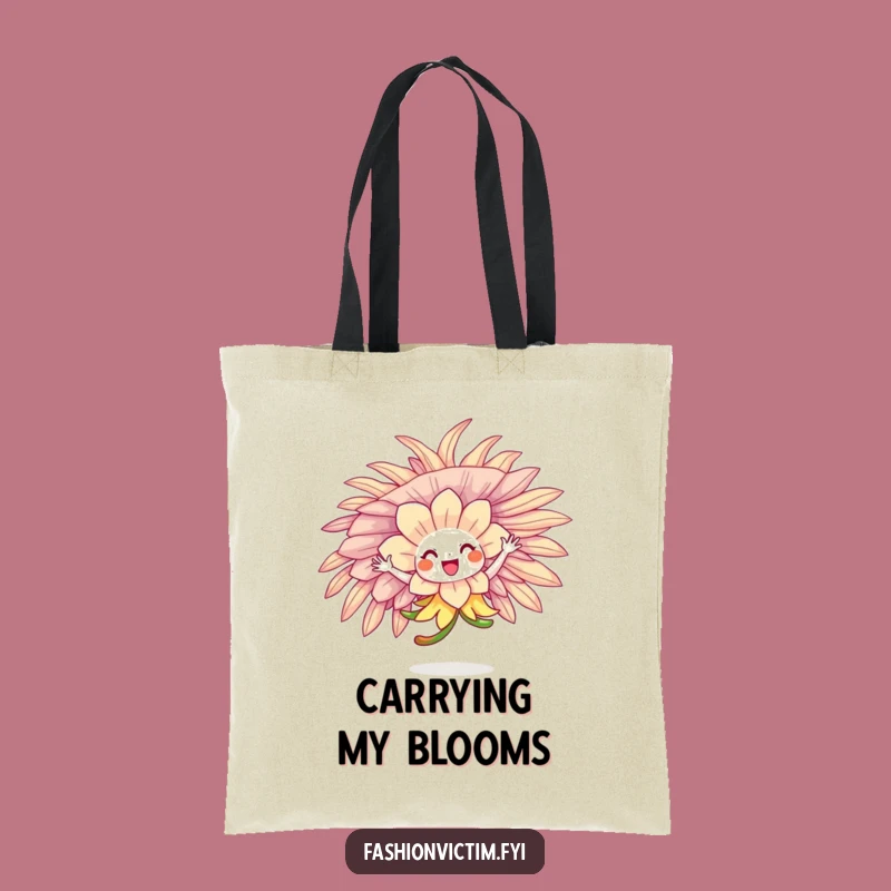 Funny Flower Hat Tote Bag - Whimsical Carryall Gift