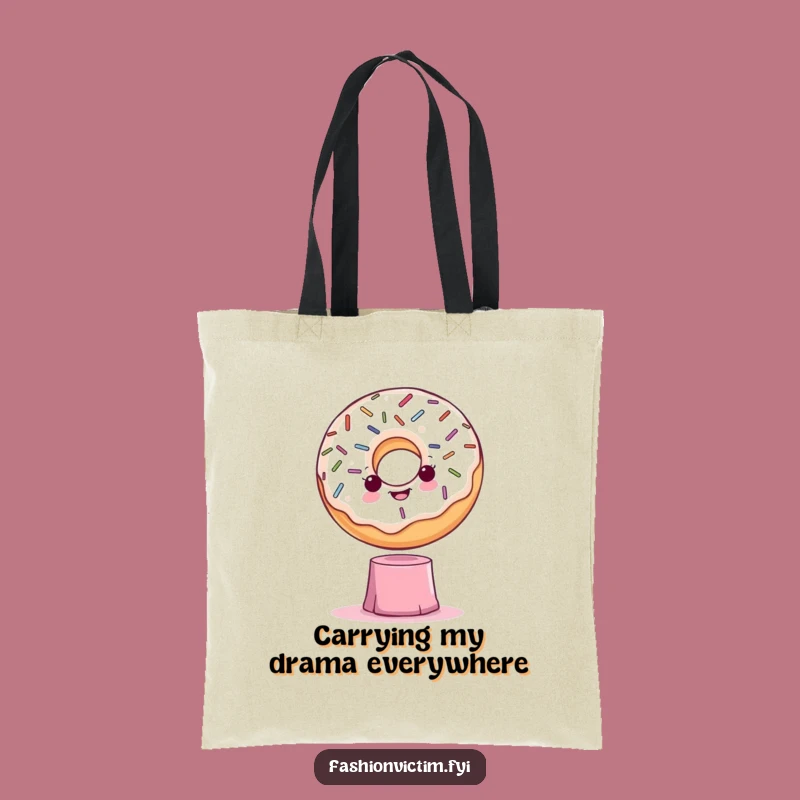 Funny Dramatic Donut Tote Bag: Carry Your Drama with Style