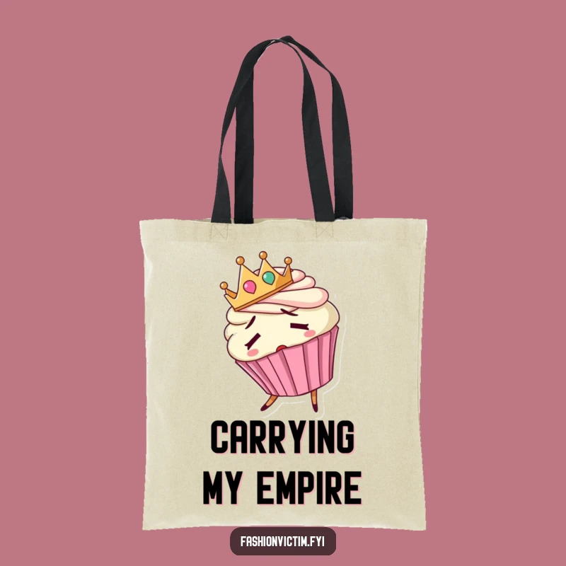 Funny Confused Cupcake Tote Bag: Carry Your Sweetness with Quirky Charm