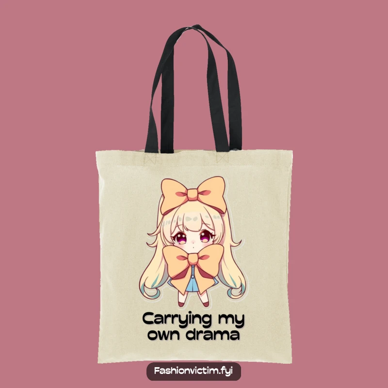 Funny Dramatic Bow Tote Bag: Carry Your Glamour Everywhere!