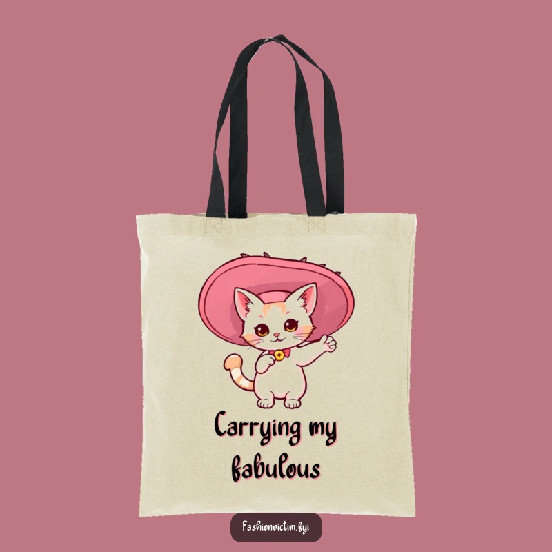 Funny Kawaii Cat Hat Tote Bag - Hilarious & Stylish Carry-All!