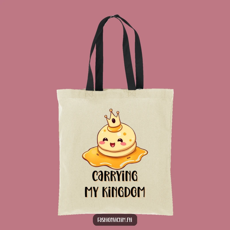 Funny Pancake Crown Tote Bag: Carry Your Breakfast Joy with Humorous Style