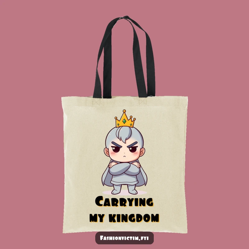 Funny Royal Attitude Tote Bag: Tiny Crown Style, Chic and Hilarious Gift