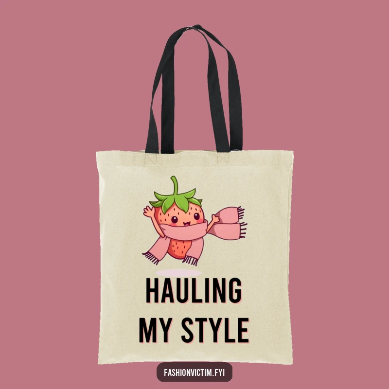 Funny Strawberry Scarf Tote Bag - Hilarious & Cute Carry-All!