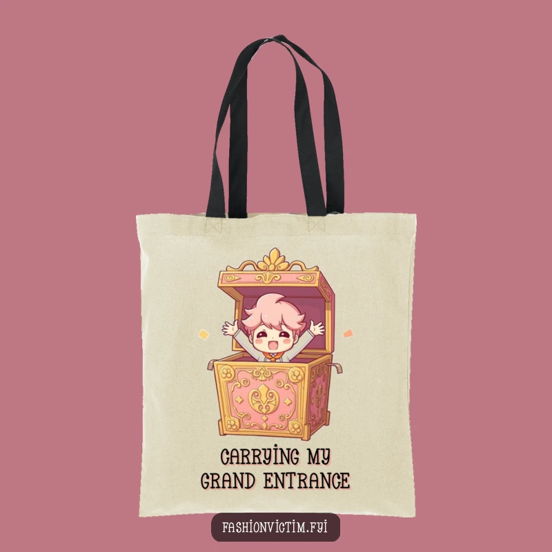 Funny Surprise Box Tote Bag: Bursting out gift, a practical funny gift.