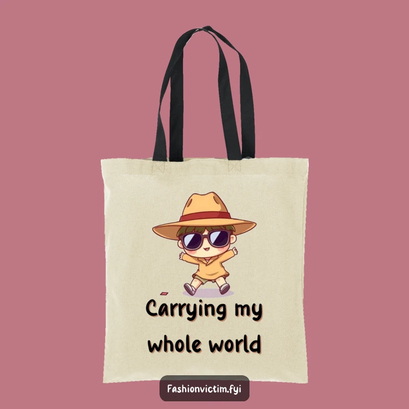 Funny Tripping Tote Bag: Carry Your Laughs with Tiny Character Style!