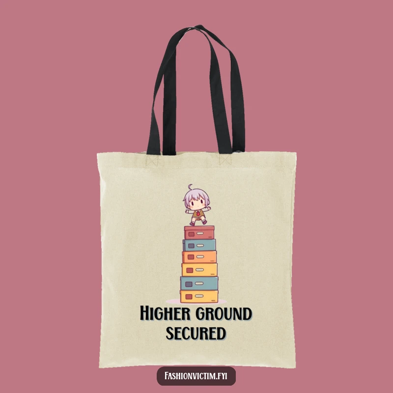Funny Tote Bag: Shoe Box Balancer Character, Chic Carry-all for Fashionable Funny Gift Seekers